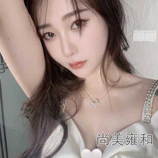 尚美雍和18K金贝母蝴蝶项链女轻奢仙气法式锁骨链情人节七夕礼物