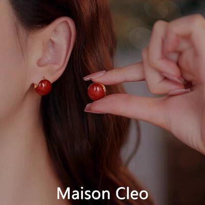 MaisonCleo红金双面耳扣新年感