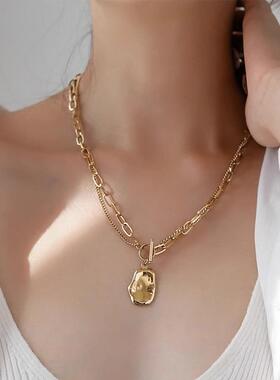 MaisonCleo双层OT扣叠戴卫衣链