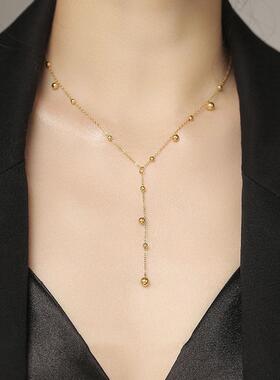 MaisonCleo金色名媛长款毛衣链