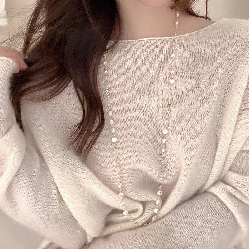 MaisonCleo「不期而遇」轻奢小众巴洛克珍珠项链女通勤秋冬毛衣链