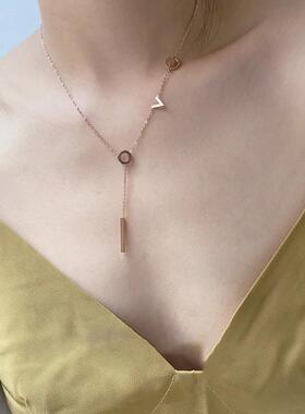 MaisonCleo玫瑰金S925锁骨链