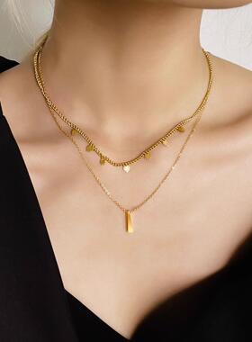 MaisonCleo椰树叶双层锁骨链