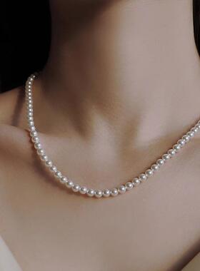 MaisonCleo纯银正圆珍珠锁骨链