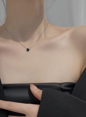 MaisonCleo小众纯银黑色项链女