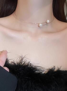 法式气质珍珠项圈锁骨链