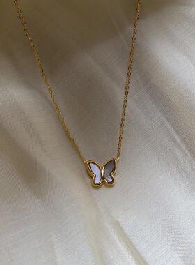 MaisonCleo蝴蝶贝母纯银锁骨链