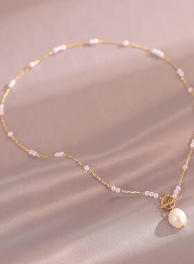 MaisonCleo大颗珍珠锁骨链新款