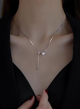 MaisonCleoS925纯银毛衣锁骨链