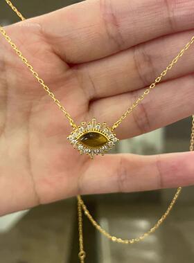 MaisonCleo纯银虎睛石锁骨链