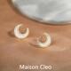 MaisonCleo「日月星河」天然母贝月亮耳钉轻奢小众气质高级感耳环
