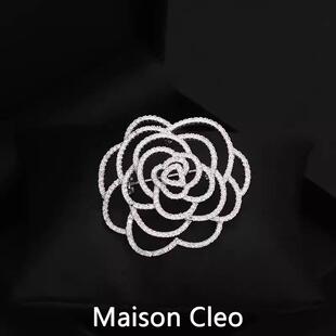 MaisonCleo「人间绝色」轻奢质感山茶花胸针时尚百搭服装配饰胸花