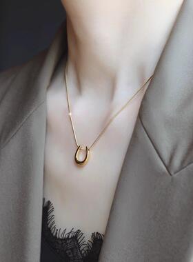 MaisonCleo轻奢U型几何锁骨链