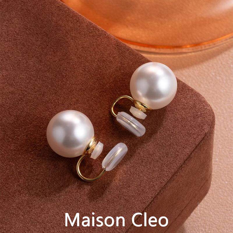 MaisonCleo「柔美款式」唐嫣同款纯银耳环女高端珍珠耳夹气质耳饰