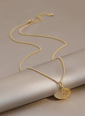 MaisonCleo新款银杏叶锁骨链