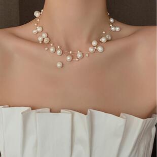 MaisonCleo「当季复古」满天星淡水珍珠项链女时尚轻奢锁骨链配饰