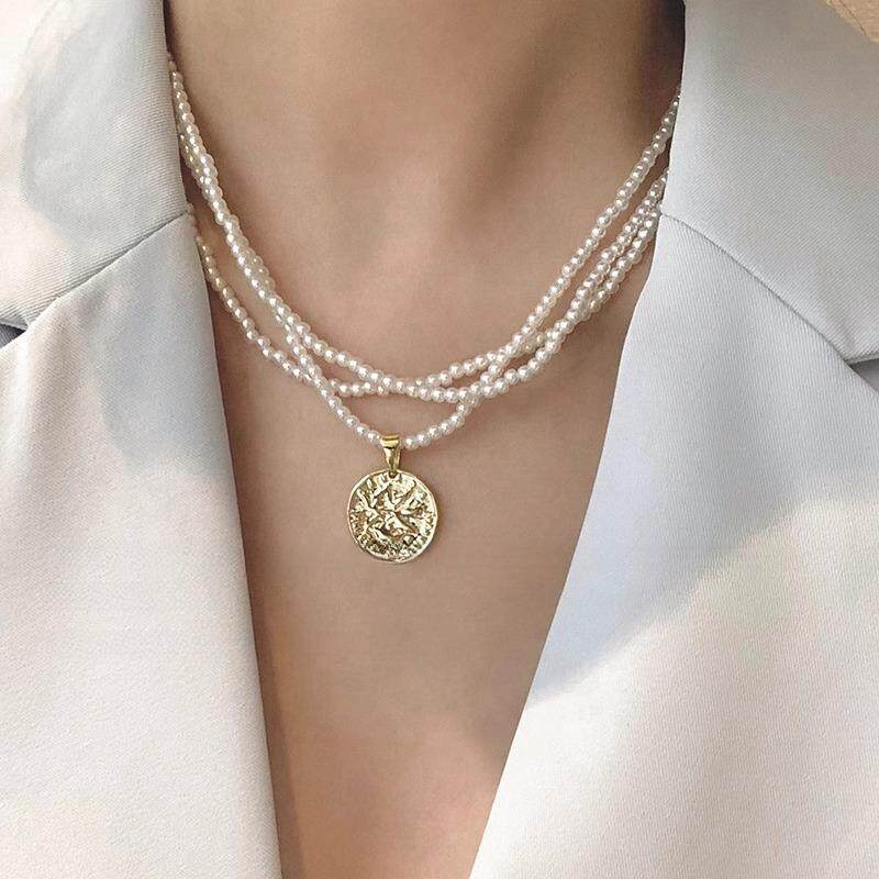 MaisonCleo「精致打扮」多层珍珠叠戴毛衣项链女法式复古卫衣链潮