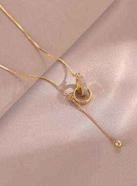 MaisonCleo双环流苏锁骨链新款