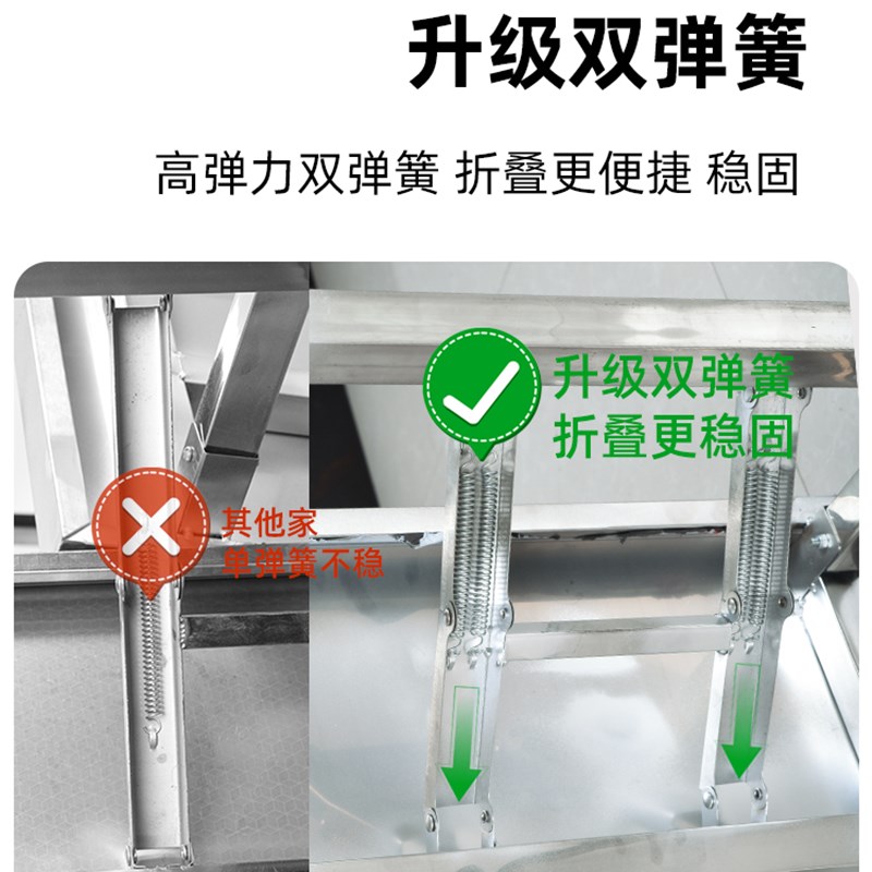 家用长方形便携式简易不锈钢折叠桌户外长条桌子夜市摆Z摊烧烤餐