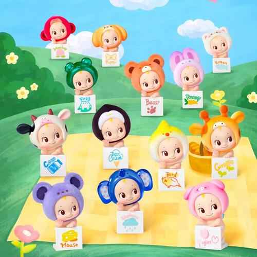 正版miniso名创优品丘比动物趴趴乐系列手办盲盒萌粒可爱公仔礼物