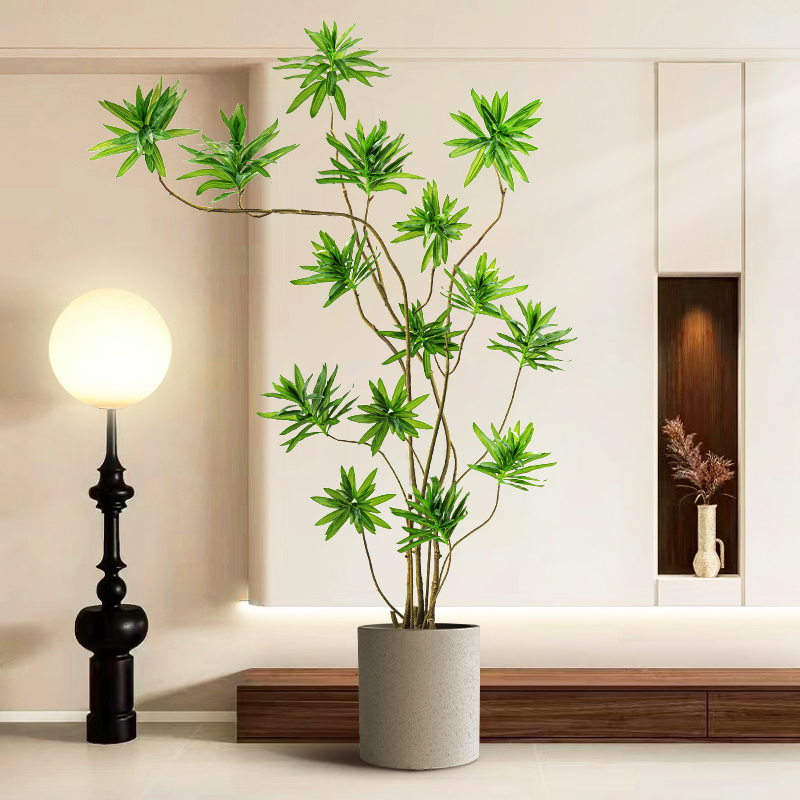 速发百合竹绿植高假轻奢室内仿生植物装饰摆件客型大厅盆栽端花树