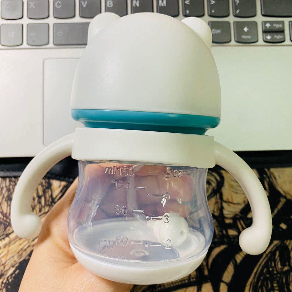 初生婴儿奶瓶小容量带手柄吸管硅胶奶嘴防胀气耐摔塑料奶壶喝水