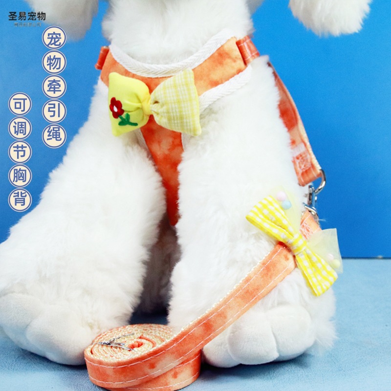 狗狗牵引绳中型小型犬胸背狗绳子可调节外出防挣脱遛猫遛狗牵狗绳