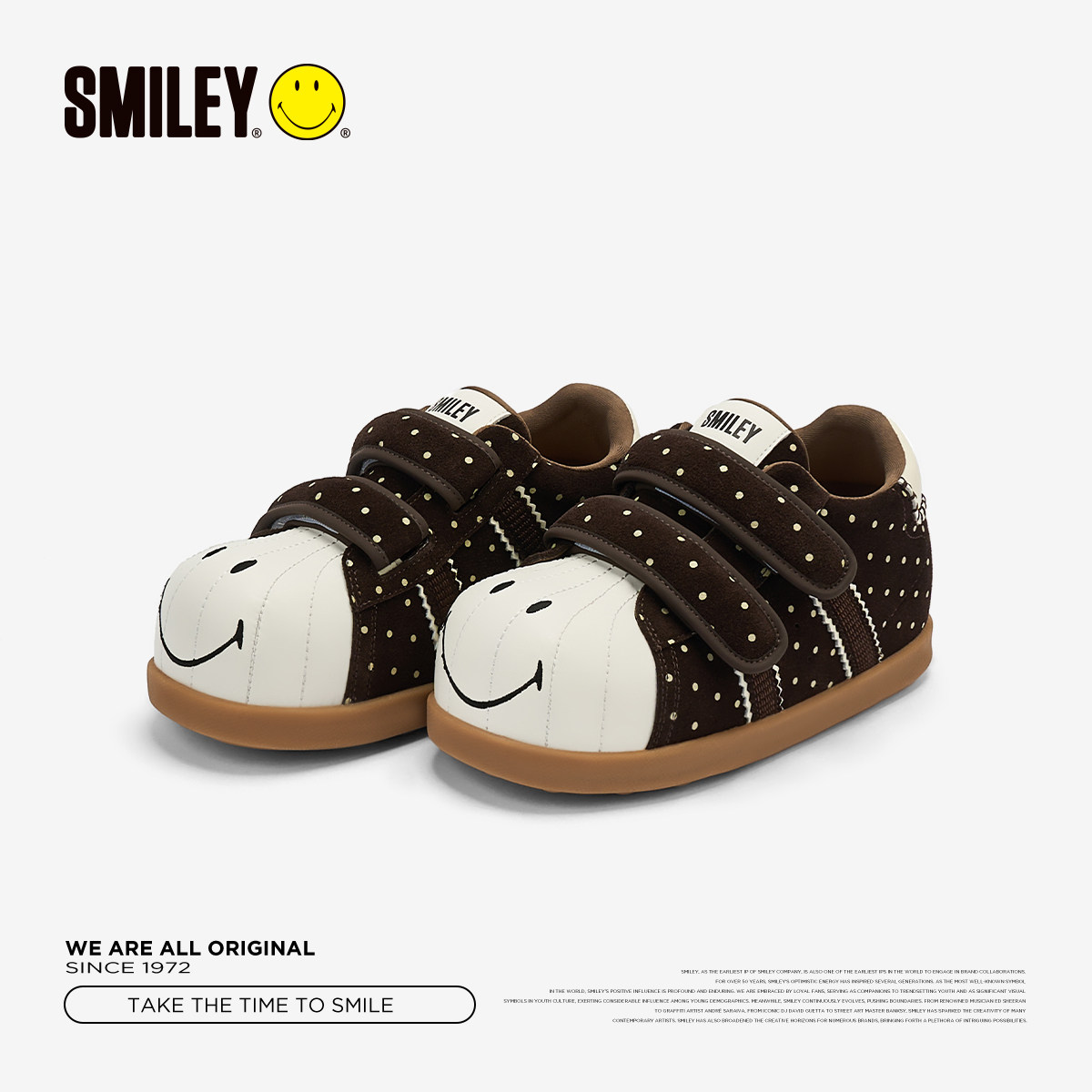 smiley笑脸毛毛虫系列厚底可爱丑萌波点秋冬加厚大头休闲板鞋子