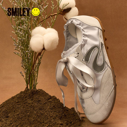 SMILEY笑脸灰蓝色芭蕾风德训鞋