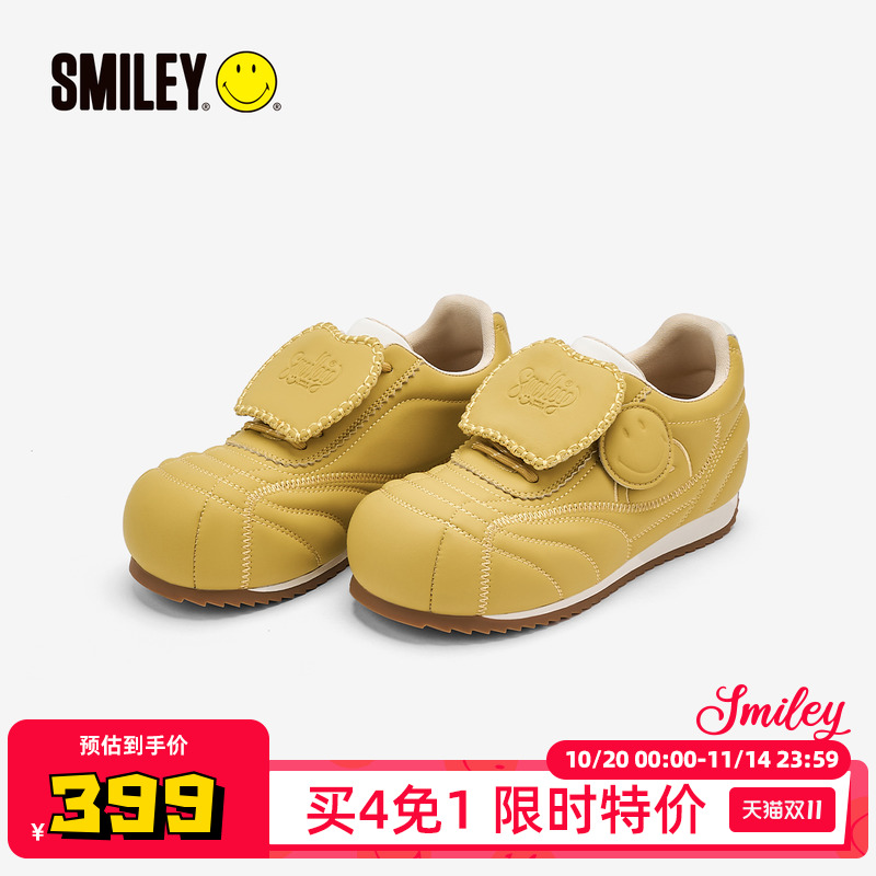 SMILEY笑脸圆头黄翻盖足球阿甘鞋