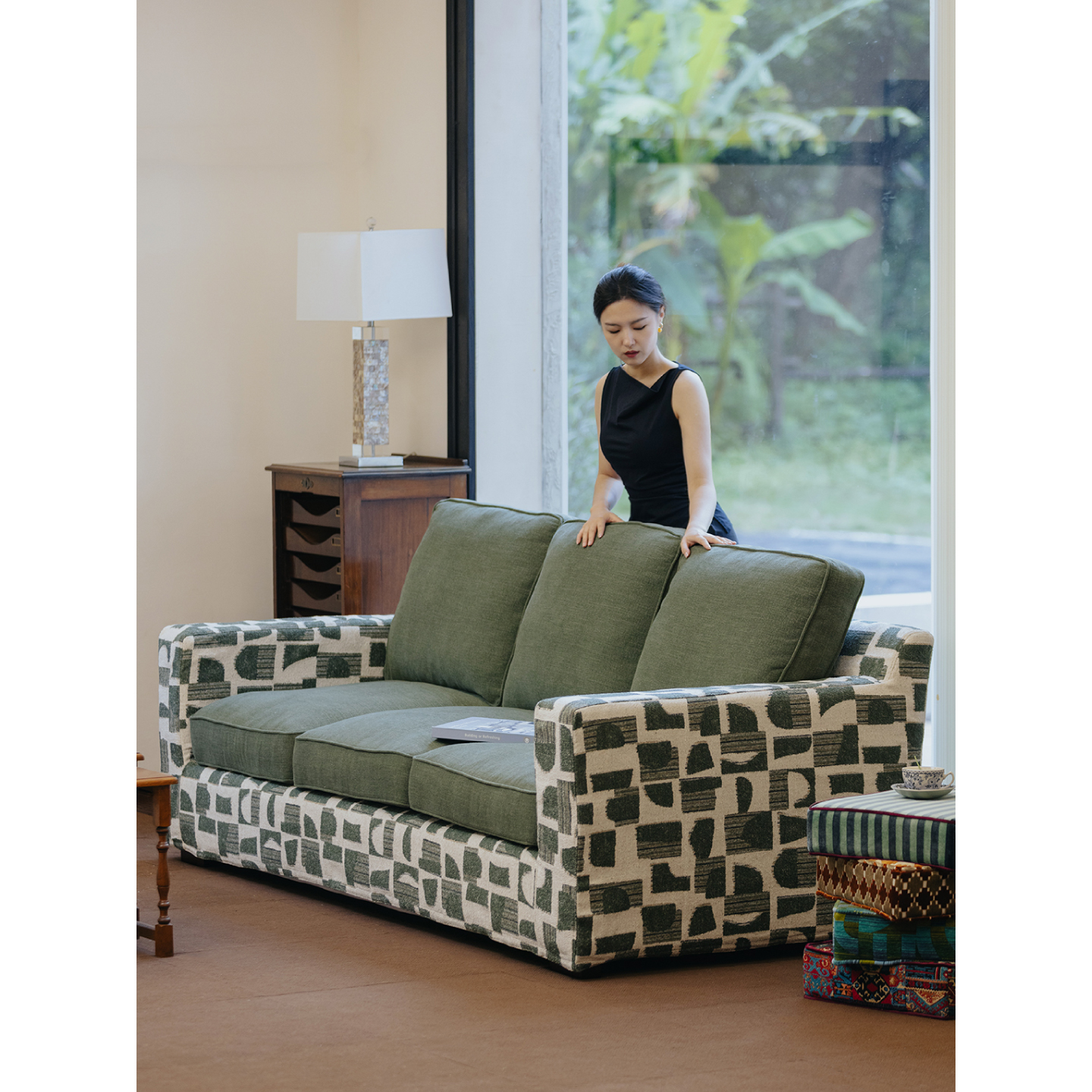 家庭罗曼史林间斑影三人位沙发