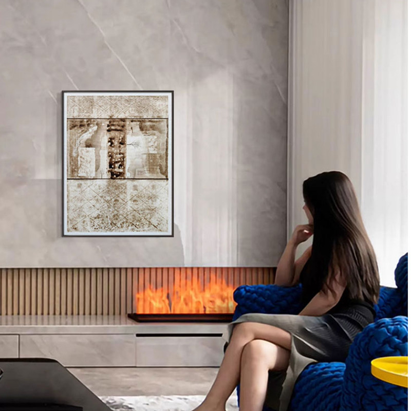 山水明镜 侘寂风现代艺术家画客厅沙发背景墙装饰画酒店民宿挂画,家居饰品,现代装饰画,淘宝优惠券,粉丝福利购,淘宝优惠卷