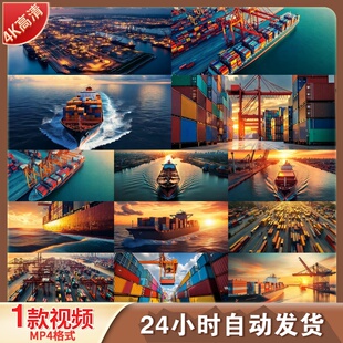 高清港口货轮货运集装箱运输全球物流网络供应链国际贸易视频素材