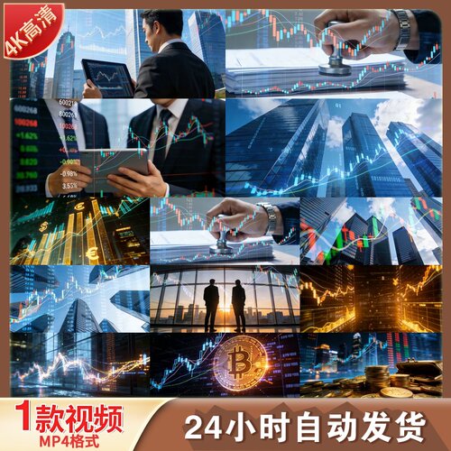 高清金融科技股市投资数据分析数字货币交易风险收益财经视频素材