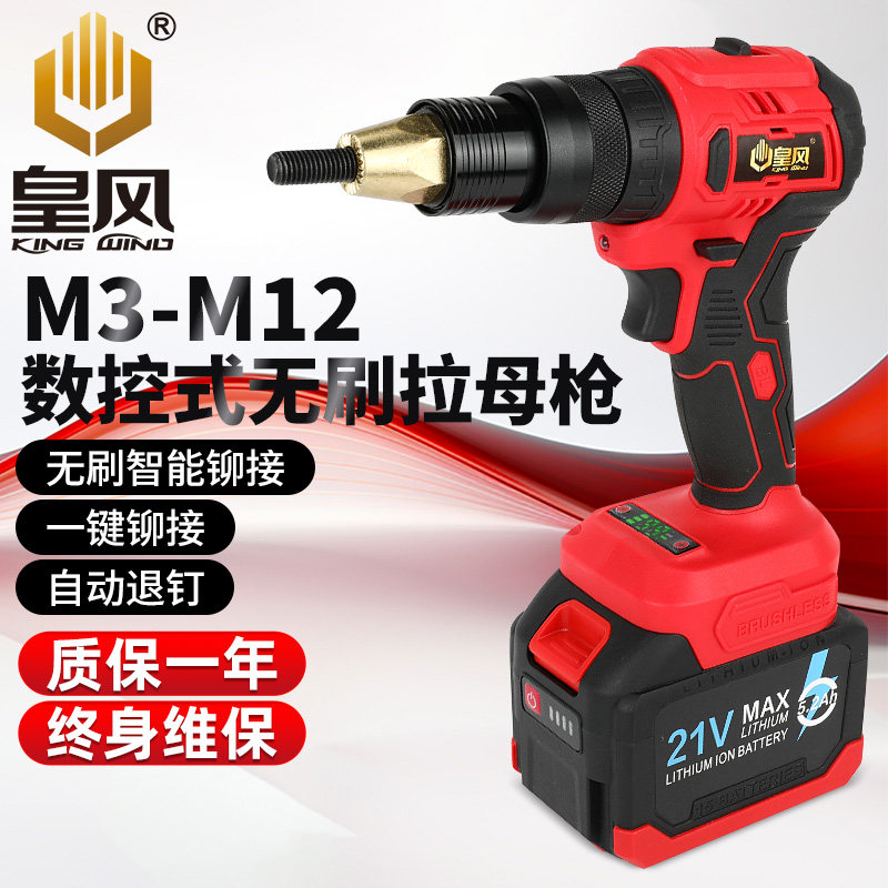 皇风拉铆螺母枪离合无刷机全自动