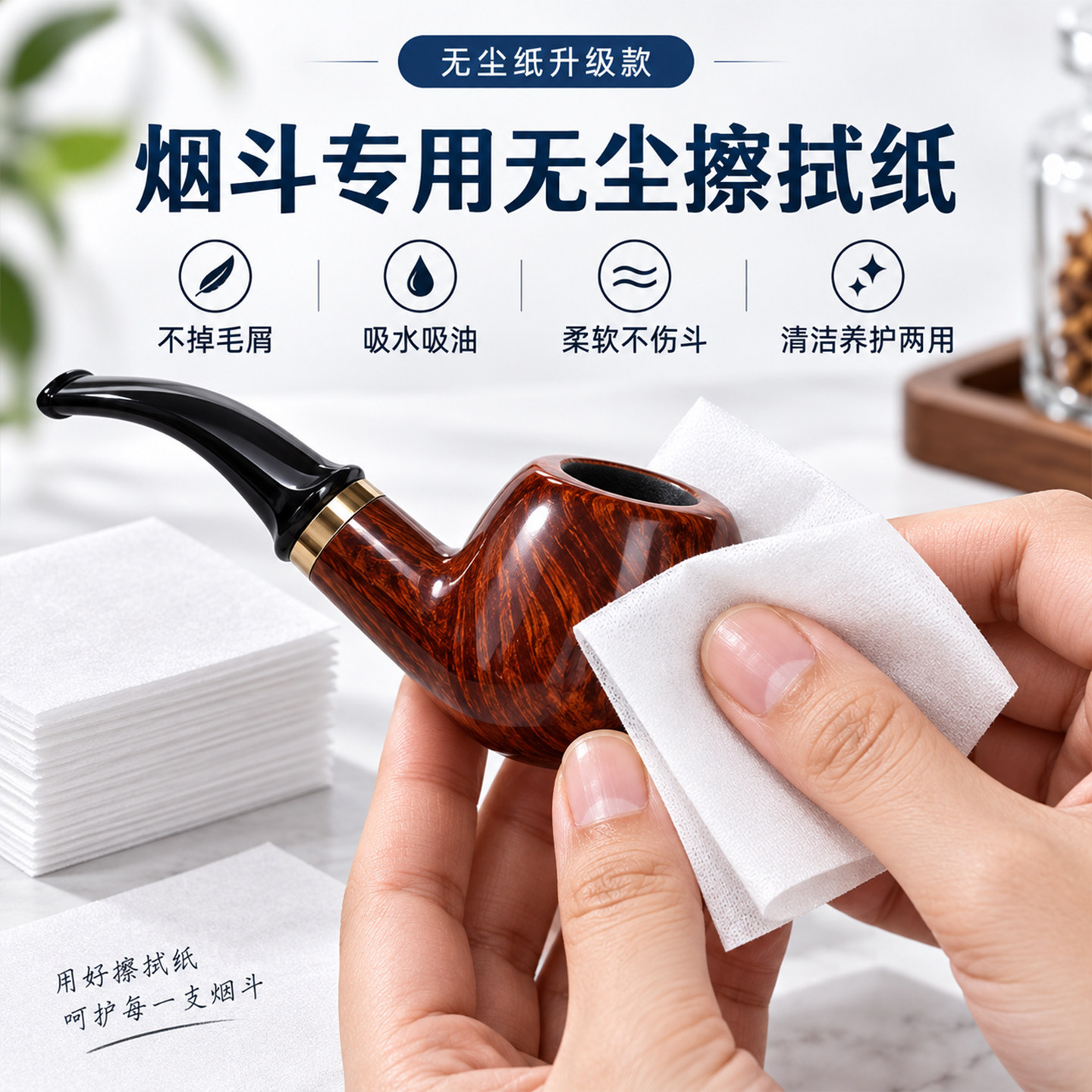 烟斗专用一次性清洁擦拭纸去污