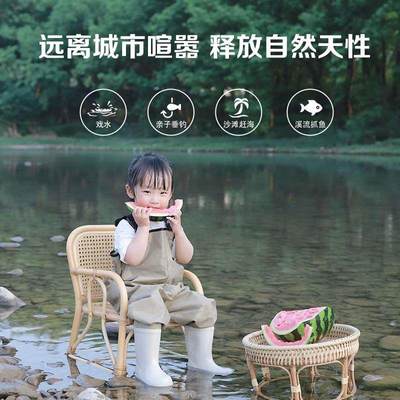 sekoya透气儿童玩水连体下水裤赶海幼儿园防水宝宝玩沙小孩涉水裤