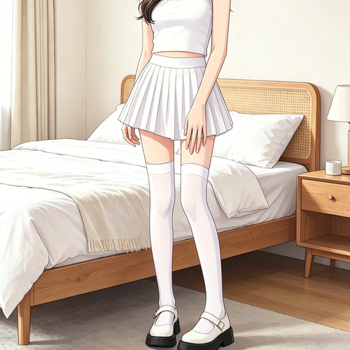二次元漫画风JK日系长袜女 春夏超薄压力瘦腿袜百搭校园感过膝袜