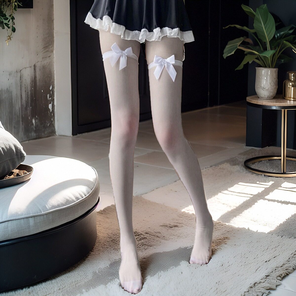 超薄黑丝甜美可爱性感过膝高筒大腿袜Lolita蝴蝶结jk长筒丝袜女,女士内衣/男士内衣/家居服,长筒袜,淘宝优惠券,粉丝福利购,淘宝优惠卷