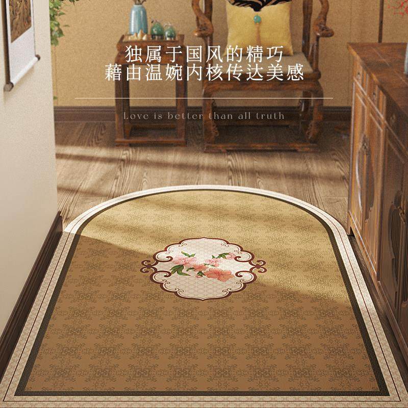 冉忆蜀绣中式免洗皮革地垫可擦洗入户门垫家用进门垫防水防滑脚垫,居家布艺,家用脚垫,淘宝优惠券,粉丝福利购,淘宝优惠卷