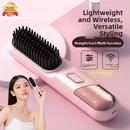 跨界液晶无线直发梳造型可充电电动直发梳便携式 负离子无害发热梳