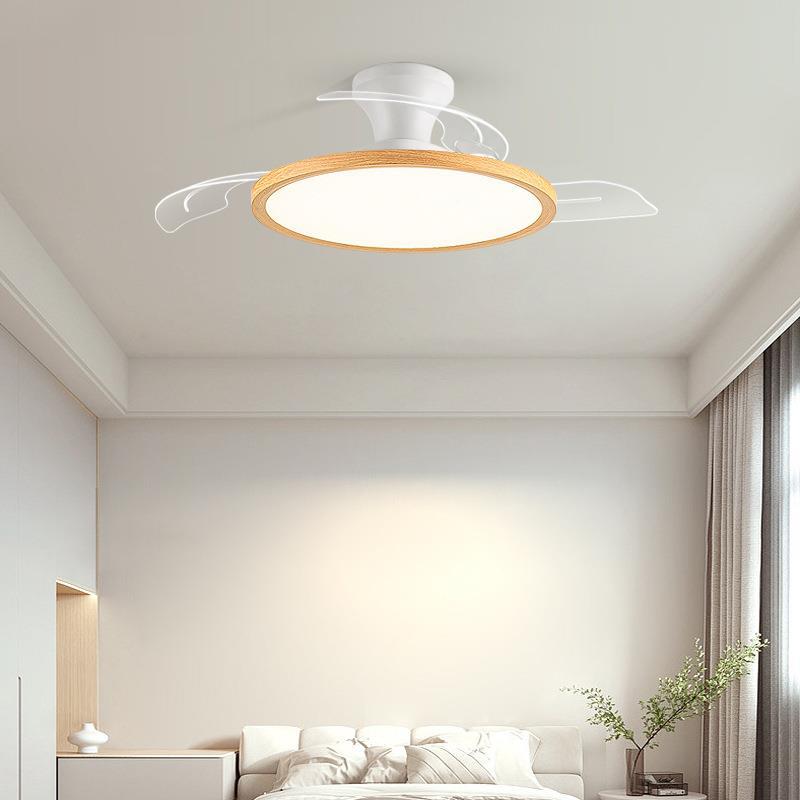 隐形风扇灯中山灯具吊灯914简约灯极简风客电厅餐厅卧静扇音吊室