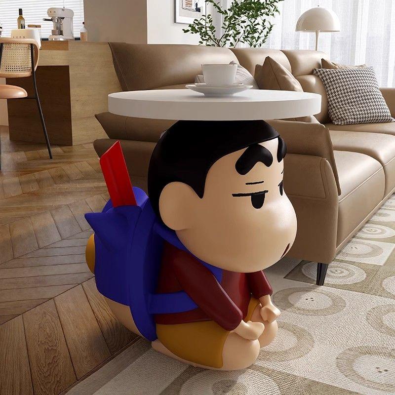 蜡笔小新高档大气电视柜两边的卧室床头墙角落地软装饰品摆