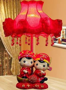 创意结婚台灯陪嫁灯用品婚房床头红色一对喜庆新婚送新人婚庆礼物