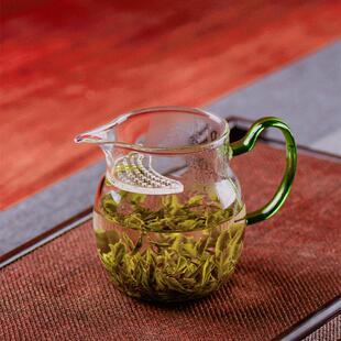 大容量月牙公道杯玻璃茶具带过滤茶海加厚高硼硅彩把分茶器茶壶