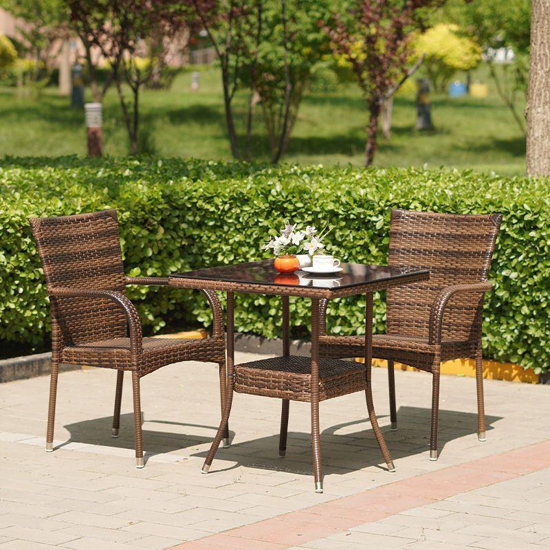 阳台茶桌椅组合网红休闲藤椅子靠背椅户外桌椅庭院露天室外三件套