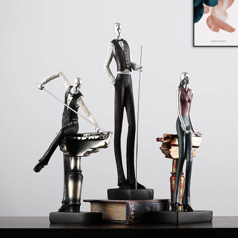 打台球会所摆件雕塑覆古装饰品家居酒柜酒吧办公室高尔夫工艺礼品