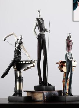 打台球会所摆件雕塑覆古装饰品家居酒柜酒吧办公室高尔夫工艺礼品