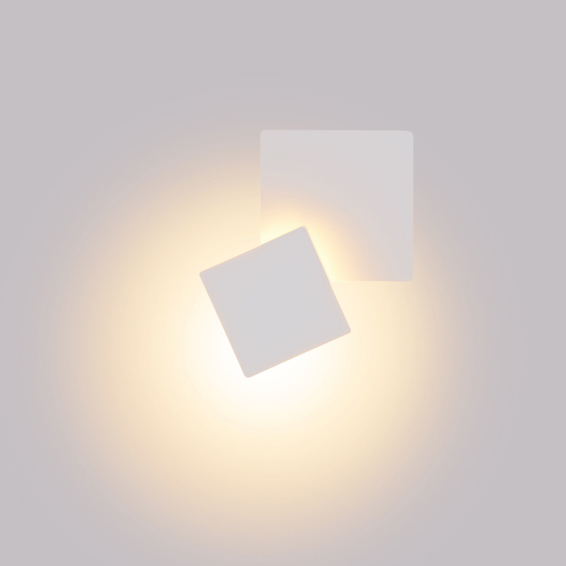 led壁灯现代简约床头灯卧室创意走廊过道灯方形酒店工程灯批发