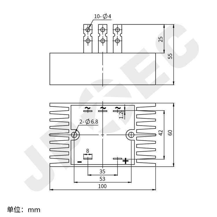 三相整流桥整流器SQL100-16 SQL100A/1600V 上海奇亿JPEC